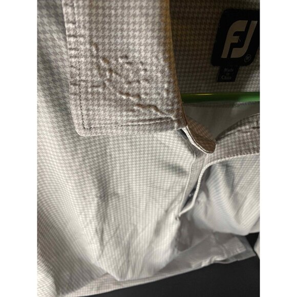 FootJoy Polo Mens M Gray Performance Golf Gingham Plaid Shirt - Picture 5 of 7